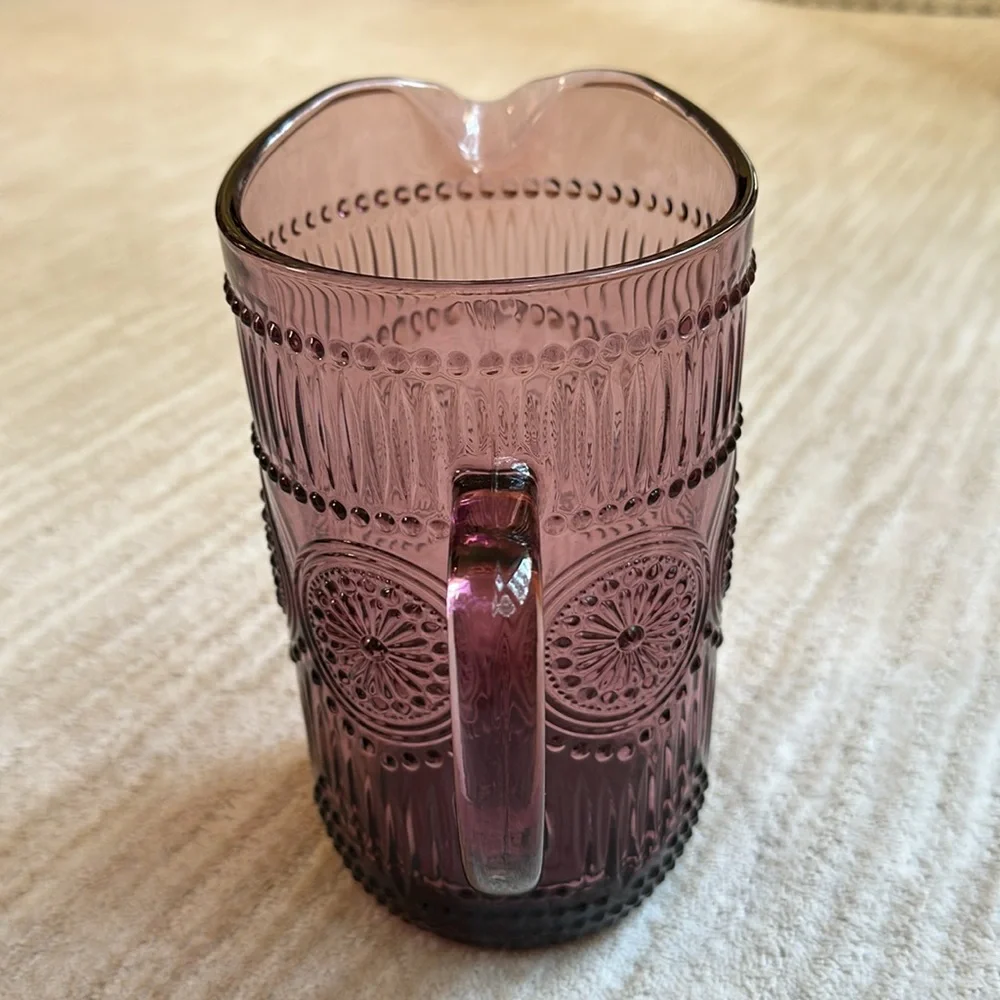 THE PIONEER WOMAN Adeline-Plum Glass Pitcher 54 Oz | 1.59 Liter Pitcher